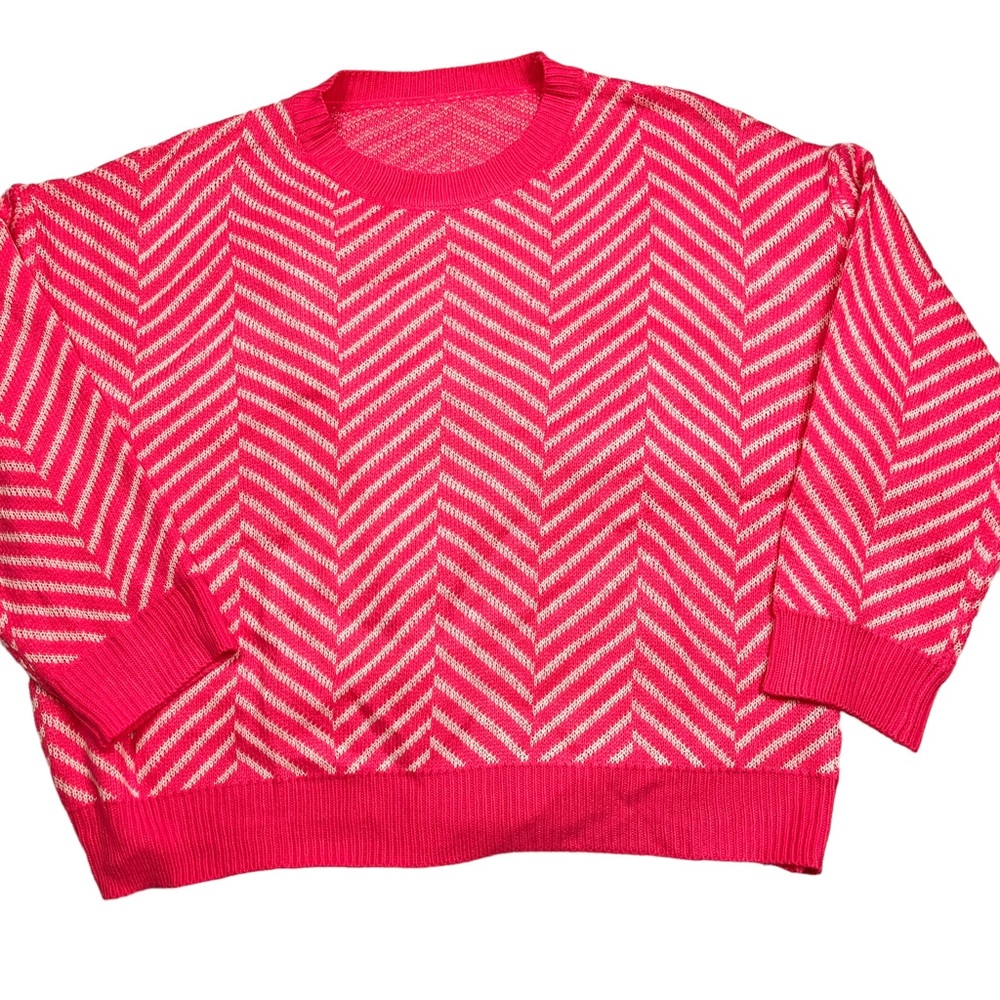 Shein curve pink Chevron sweater